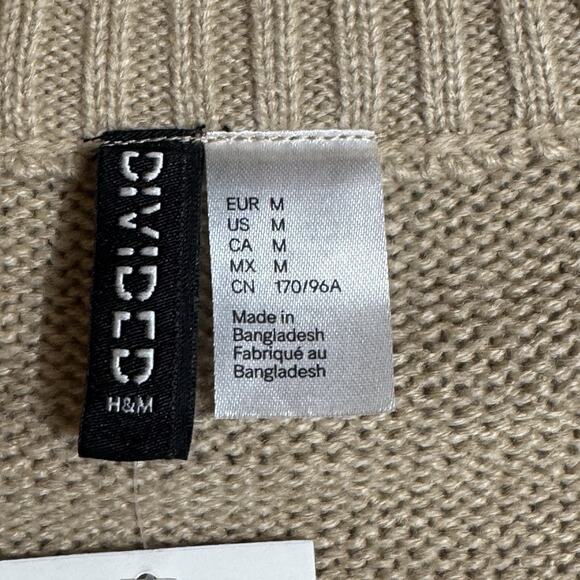 H&M Divided Sweater Womens Medium Cropped Full Zip Minimalist Streetwear Preppy - Picture 6 of 8